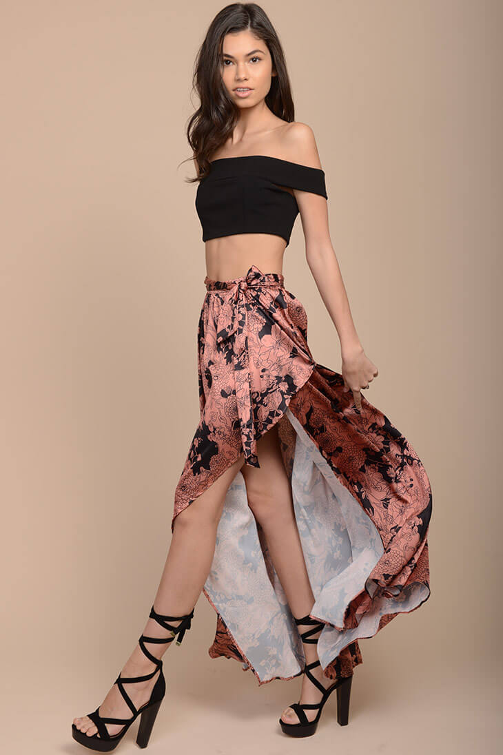 Briley Floral Maxi Skirt by Selfie Leslie