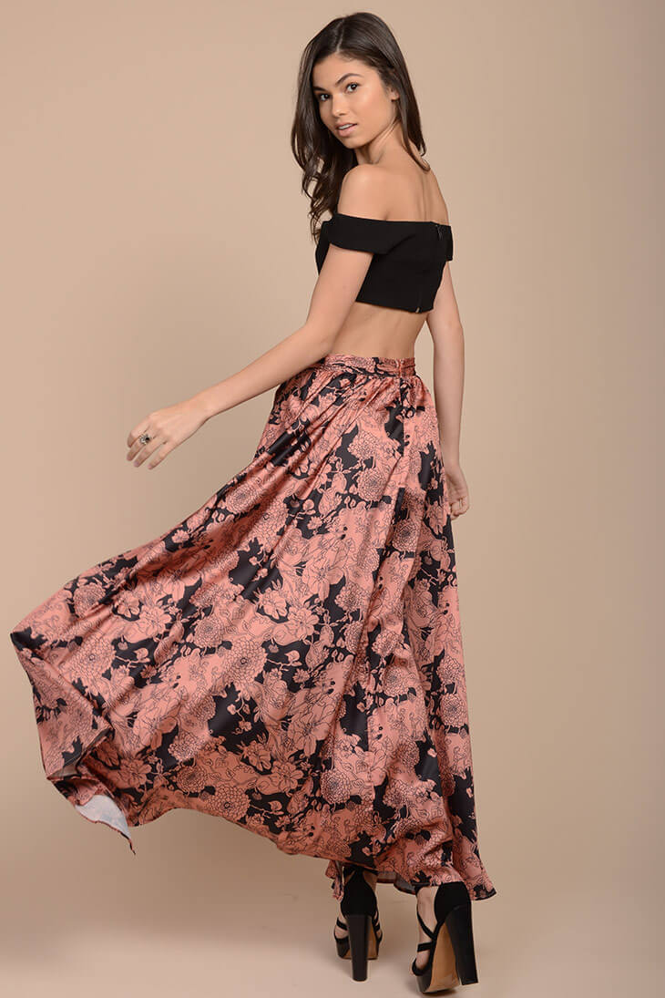 Briley Floral Maxi Skirt by Selfie Leslie