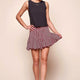 Robyn Pleated Striped Mini Skirt Burgundy
