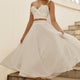 Jasmine Organza Mesh Elasticated Waist Midi Skirt White
