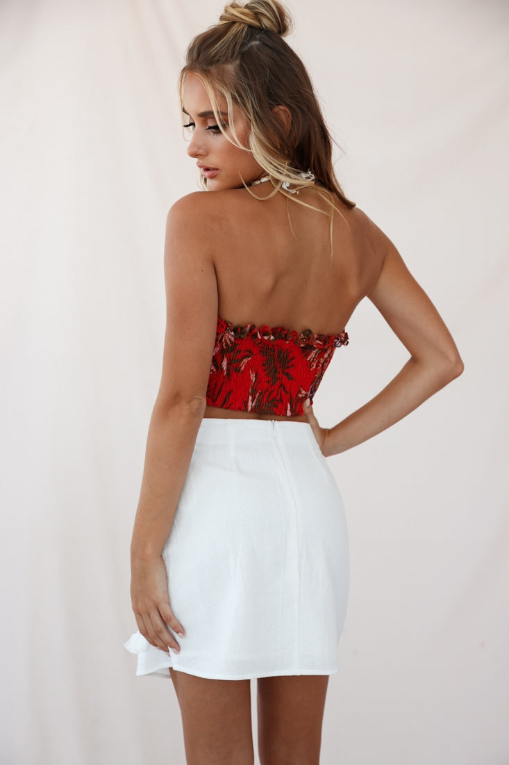 Jamaican Me Crazy Ruffle Bustier Red by Selfie Leslie