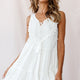 Jada Sleeveless Crochet and Tassel Kaftan Dress White