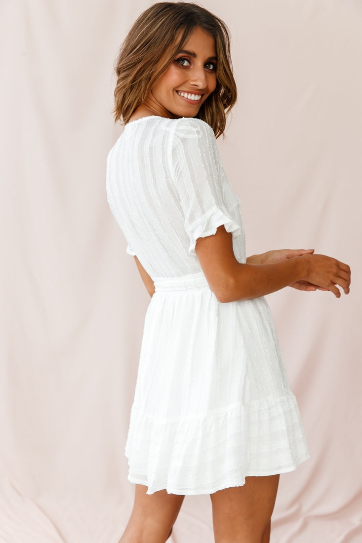 Rubi V-Neckline Wrap Dress White by Selfie Leslie