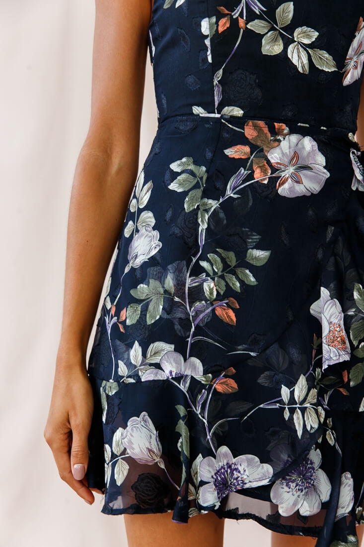 Banksia Bandeau Wrap Dress Navy by Selfie Leslie