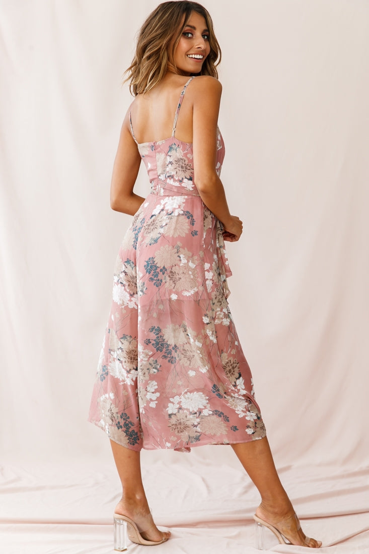Constance Thin Strap Midi Jumpsuit Rose by Selfie Leslie