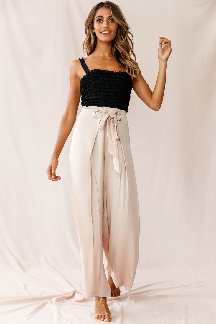 Lolita Frill Embellished Crop Top Black by Selfie Leslie