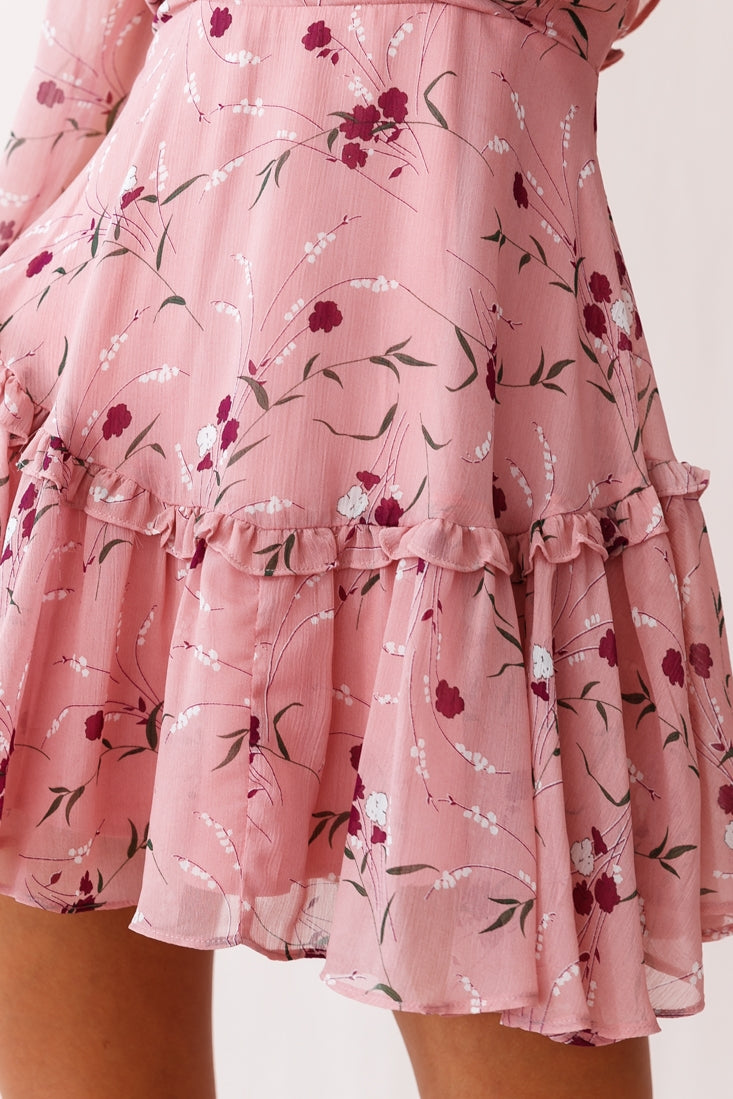 Brentwood Lace Up Babydoll Dress Rose by Selfie Leslie