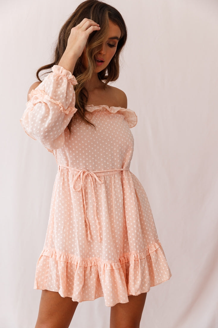 Tracee Bardot Neckline Dress Nude by Selfie Leslie