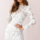 Reinhart Floral Asymmetrical Mesh Dress White
