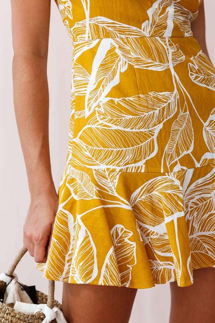 Therese Tropi-cool Mini Dress Mustard by Selfie Leslie