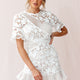 Reinhart Short Sleeve Crochet Lace Dress White