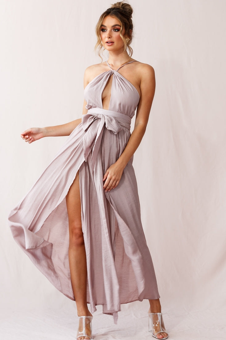 Athena High Split Maxi Dress Mauve by Selfie Leslie