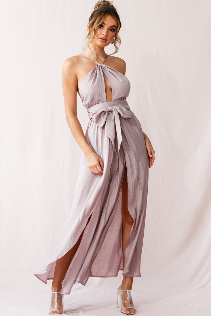 Athena High Split Maxi Dress Mauve by Selfie Leslie