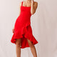 Cartagena High-Low Asymmetric Salsa Dress Red