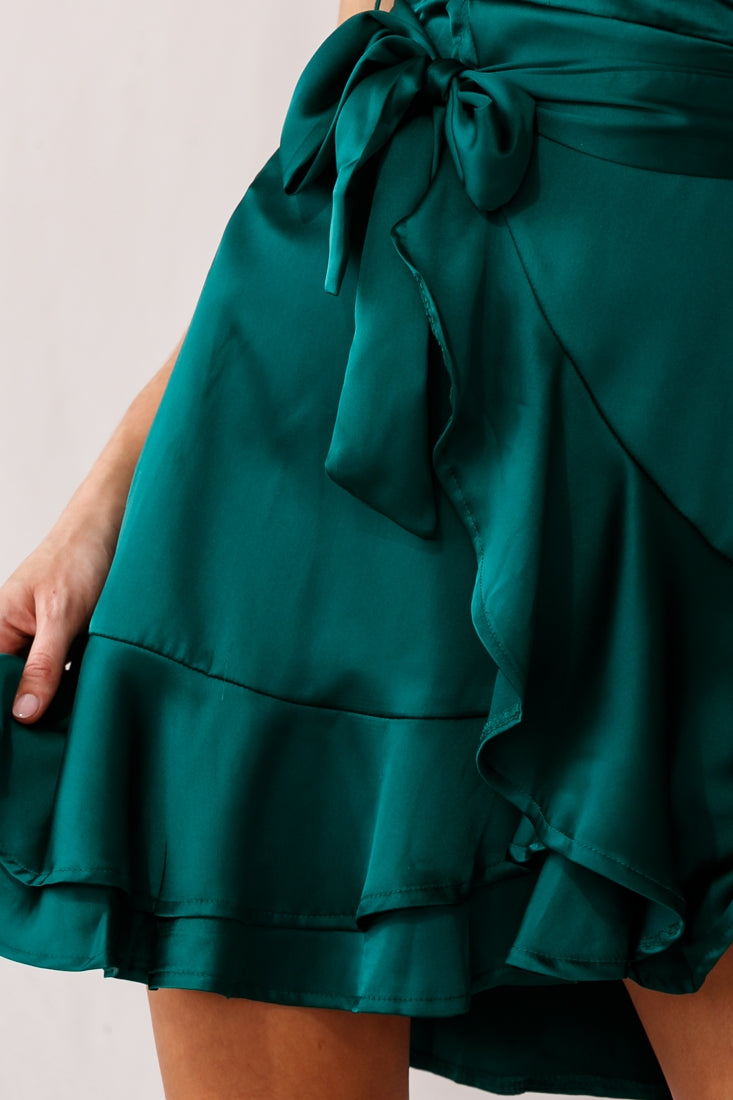 Khandi Flowy Date Night Dress Green Jade by Selfie Leslie