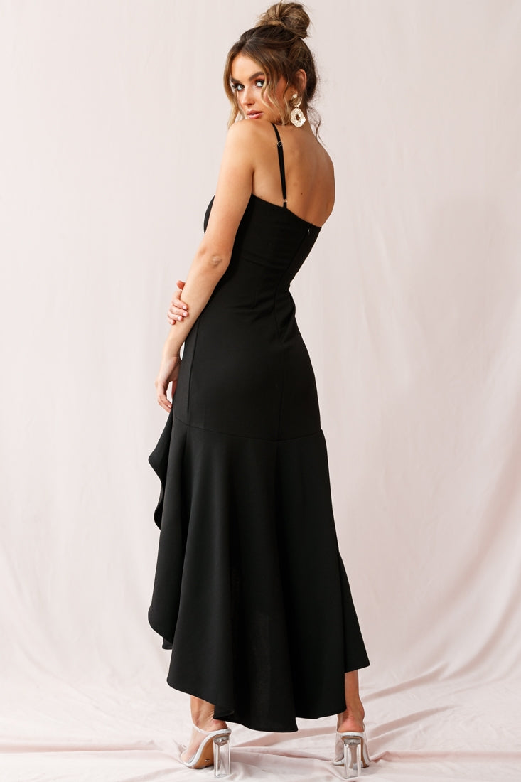 Emoji Asymmetrical Hemline Dress Black by Selfie Leslie