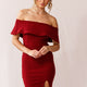 Alina Elegant Bodycon Dress Red Wine