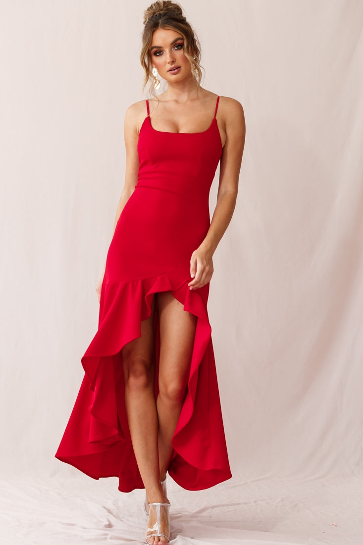 Emoji Asymmetrical Hemline Dress Red | Selfie Leslie Emoji Asymmetrical Hemline Dress Red | Selfie Leslie
