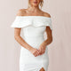 Alina Elegant Bodycon Dress White