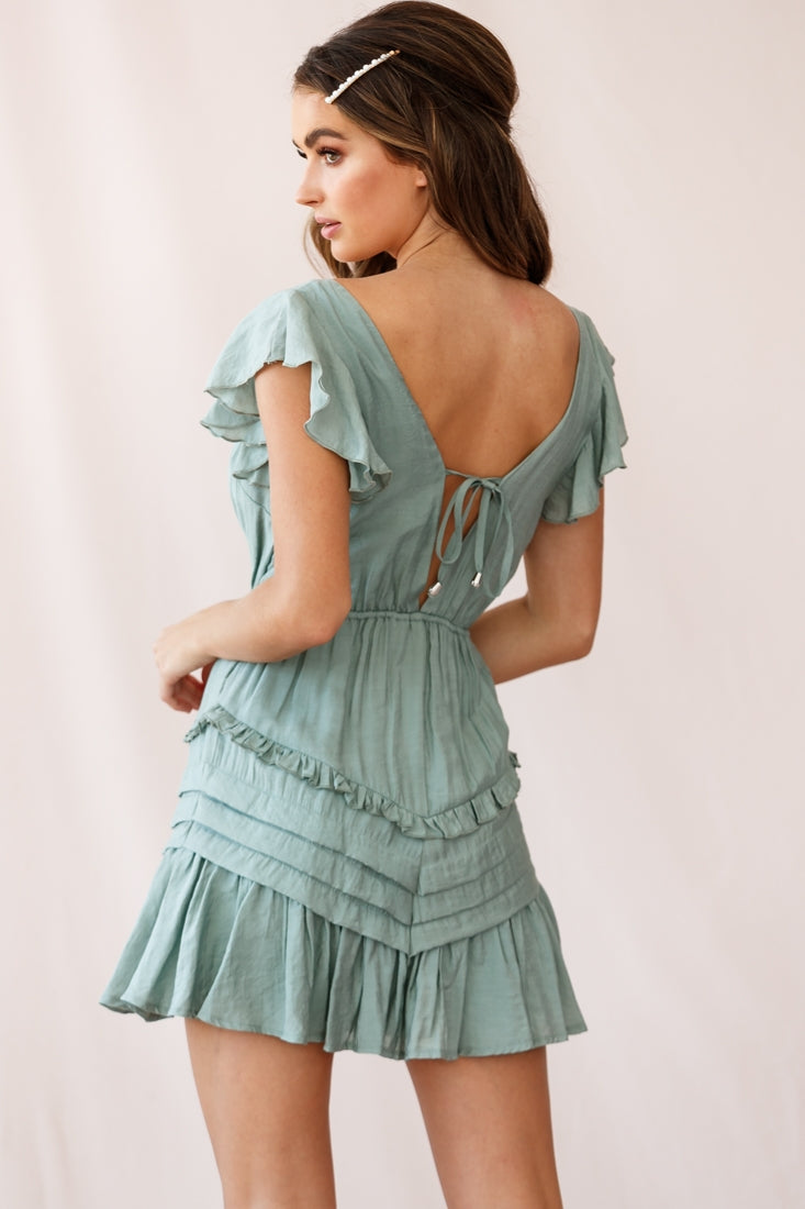 Willah Pintuck And Frill Detail Drawstring Skirt White