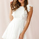 Wilton Ruffle Shoulder A-Line Dress White