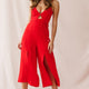 Charlie Structured Wide Leg Jumpsuit Red