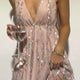 Ariana Sequin Party Dress Nude Multi