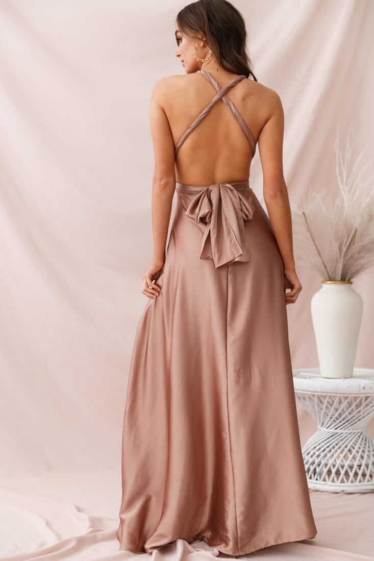 Ariana Multiway Maxi Dress Mocha by Selfie Leslie