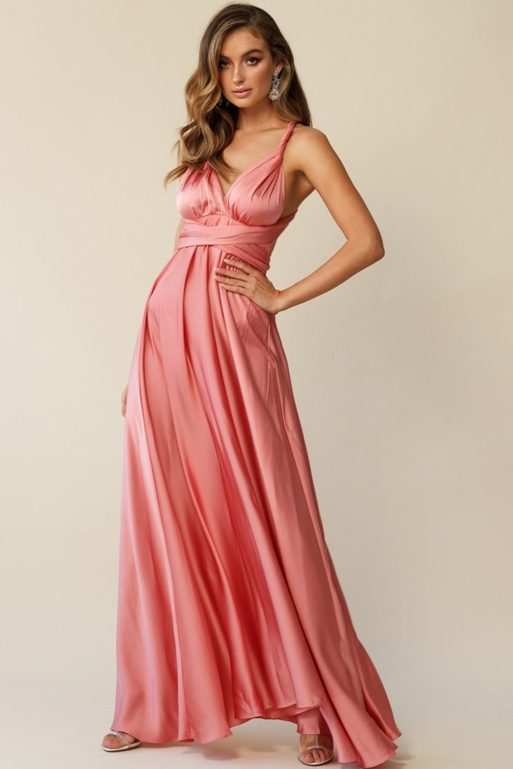Ariana Multiway Maxi Dress Rose by Selfie Leslie