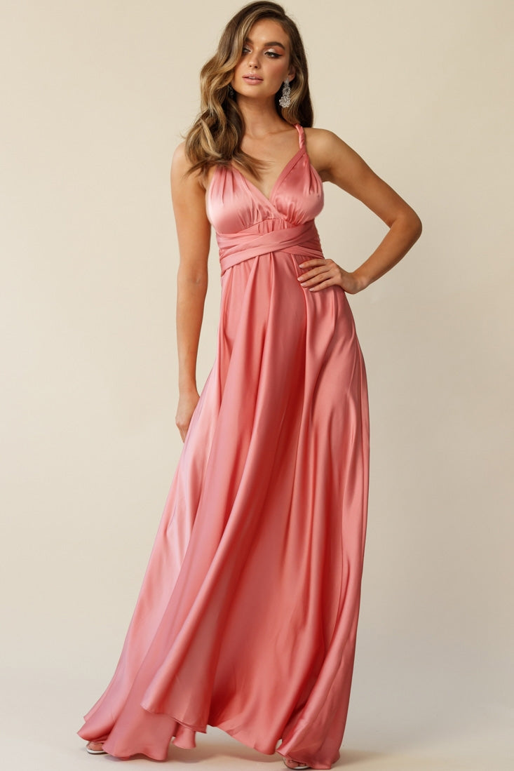 Ariana Multiway Maxi Dress Rose by Selfie Leslie