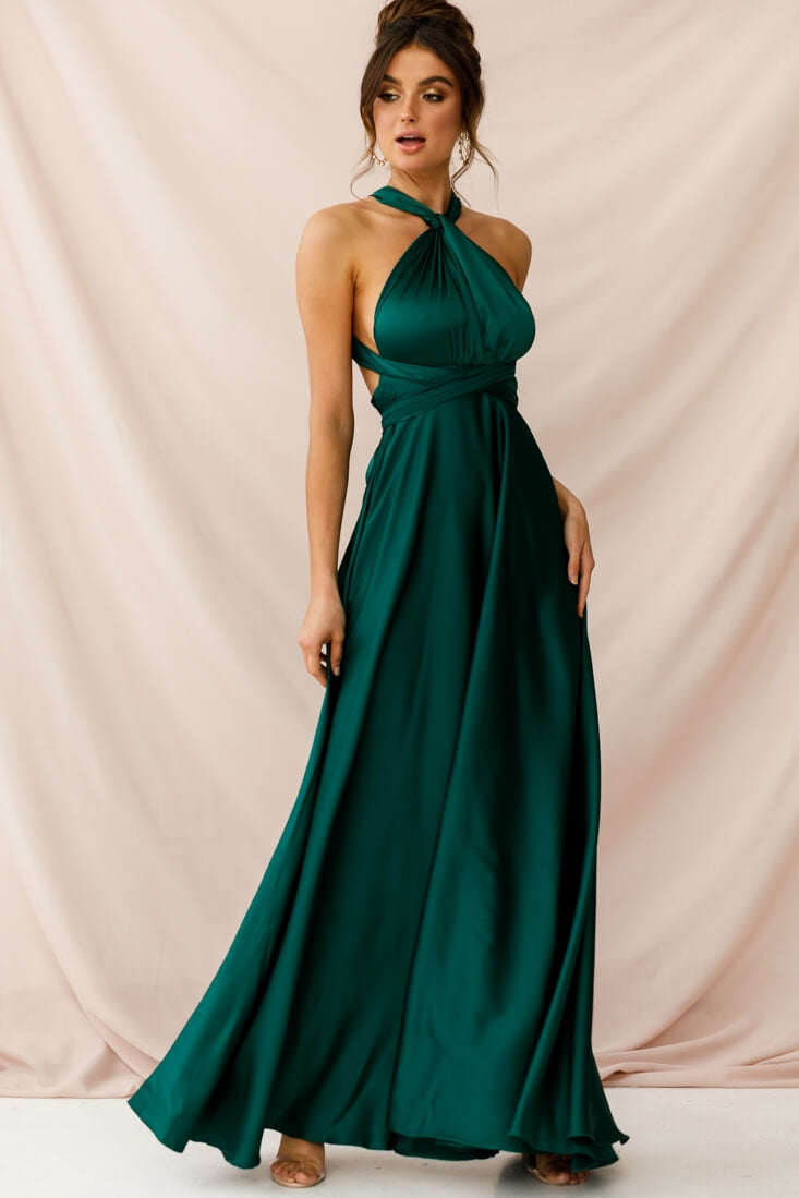 Ariana Multiway Maxi Dress Green Jade by Selfie Leslie