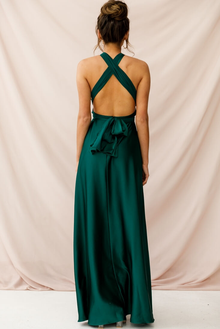 Ariana Multiway Maxi Dress Green Jade by Selfie Leslie