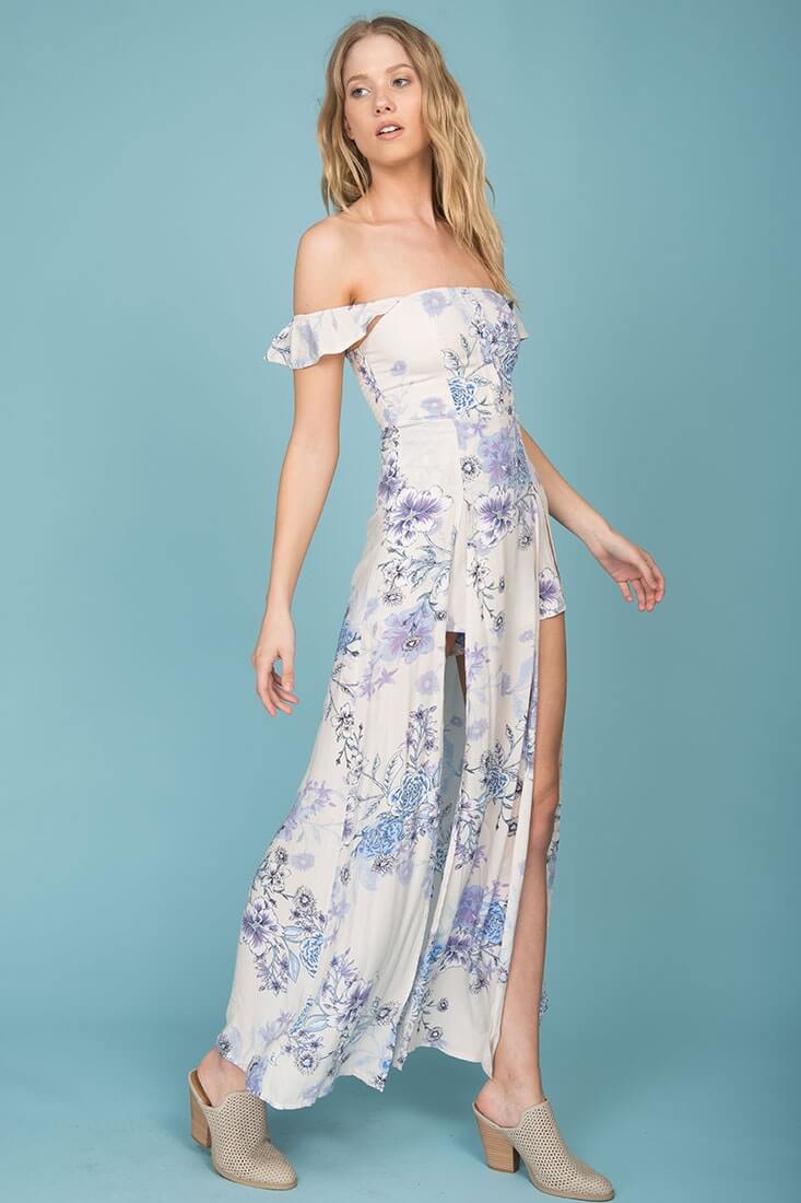 Laylah Maxi Romper Purple by Selfie Leslie