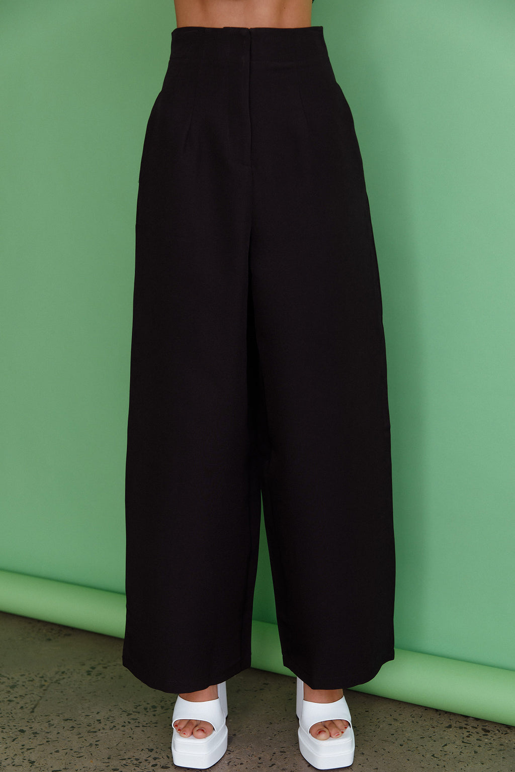 Starke High Waist Wide Leg Pants Black by Selfie Leslie