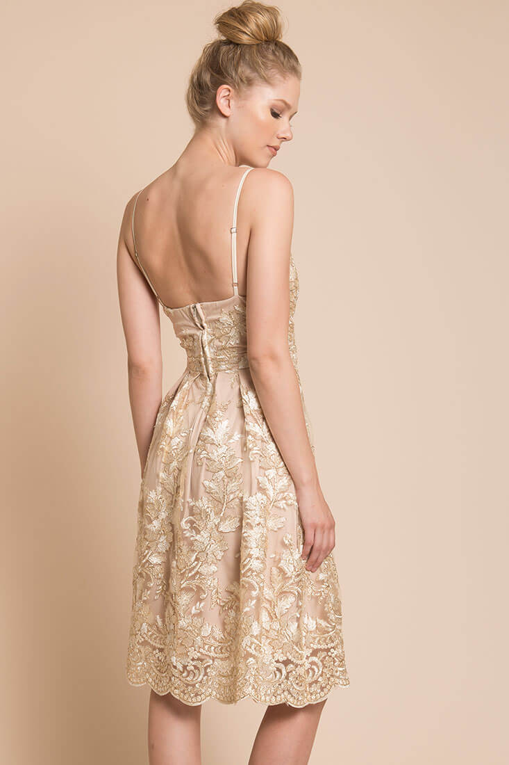 Delilah Lace Dress Beige by Selfie Leslie