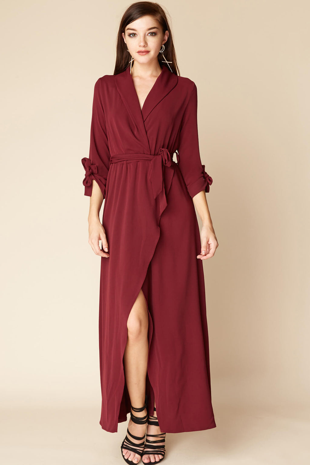 Sophia Romantic Maxi Dress Berry by Selfie Leslie