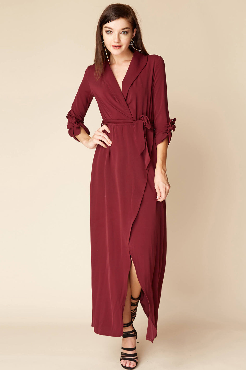 Sophia Romantic Maxi Dress Berry by Selfie Leslie