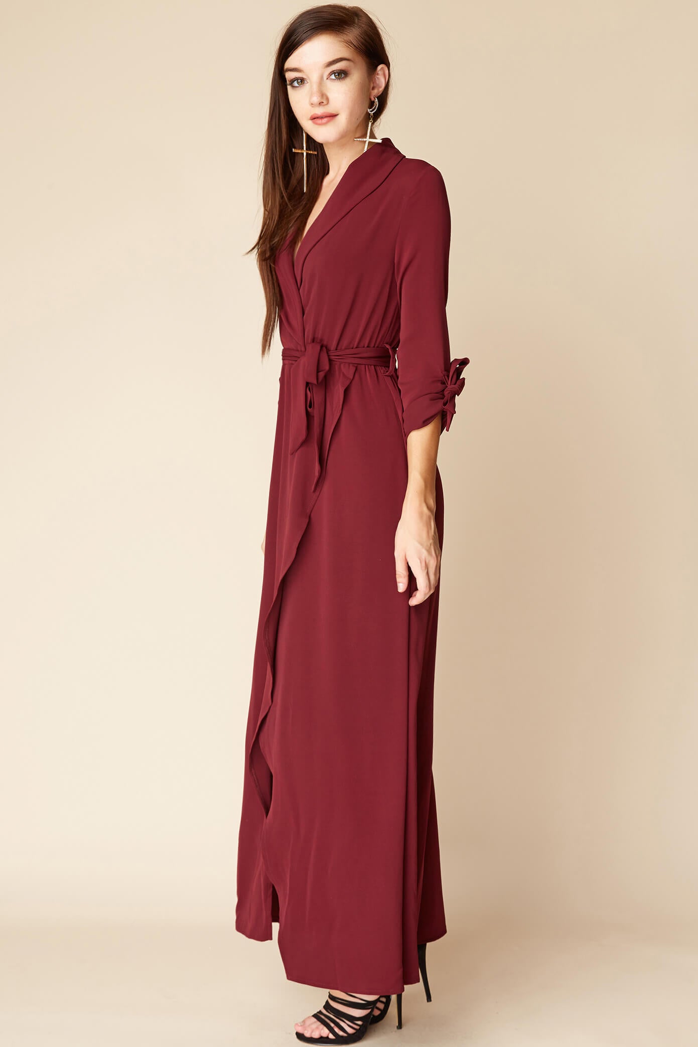 Sophia Romantic Maxi Dress Berry by Selfie Leslie