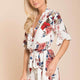 Abril Floral Romper White/Red