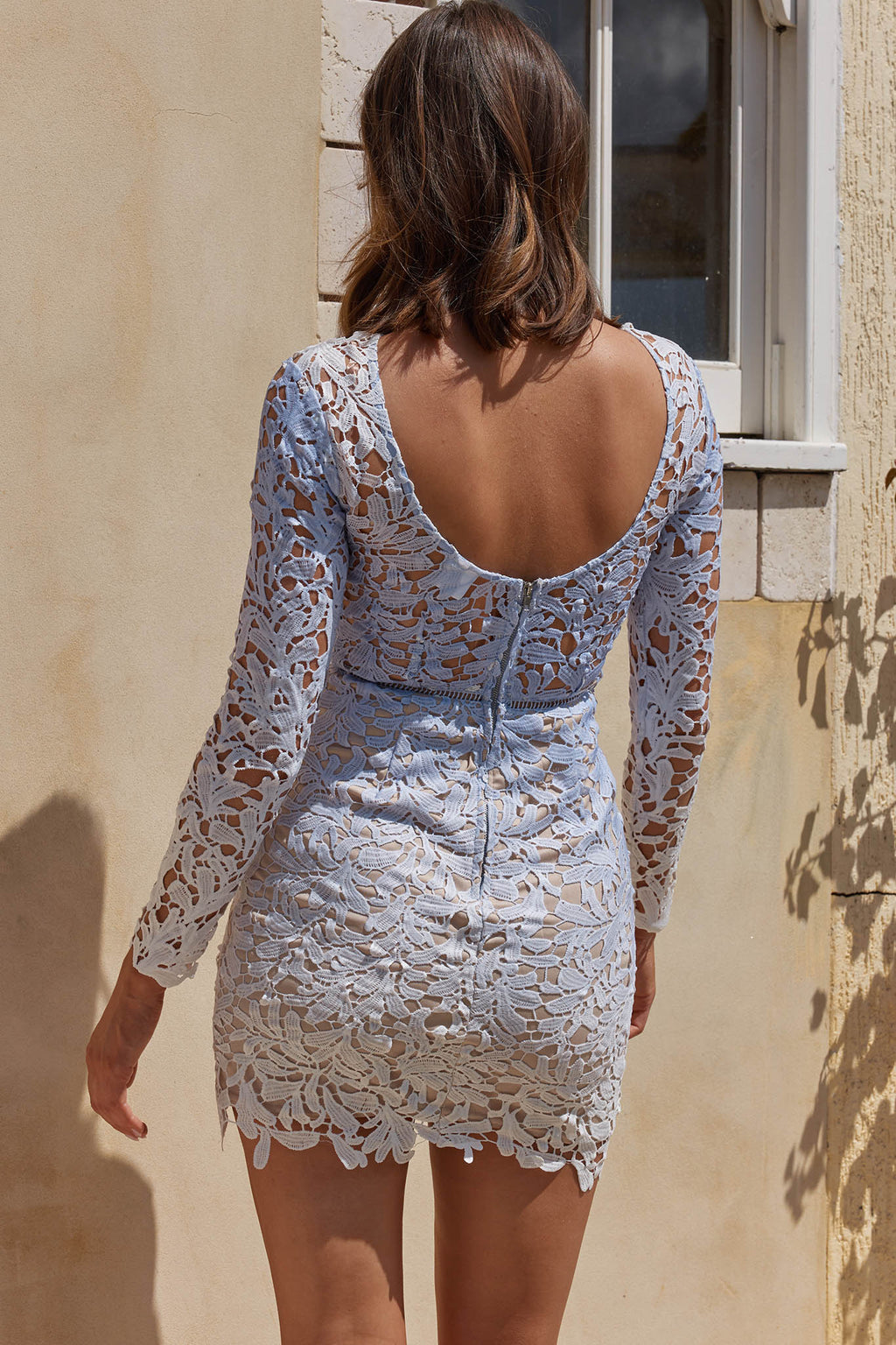 Rylee Floral Lace Overlay Mini Dress Lavender by Selfie Leslie