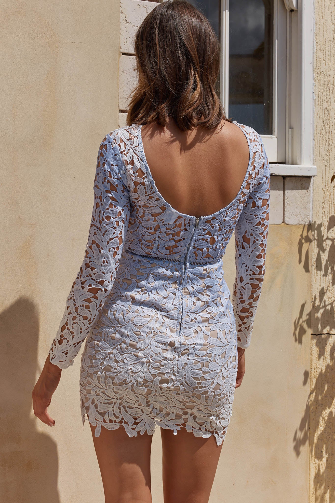 Rylee Floral Lace Overlay Mini Dress Lavender by Selfie Leslie