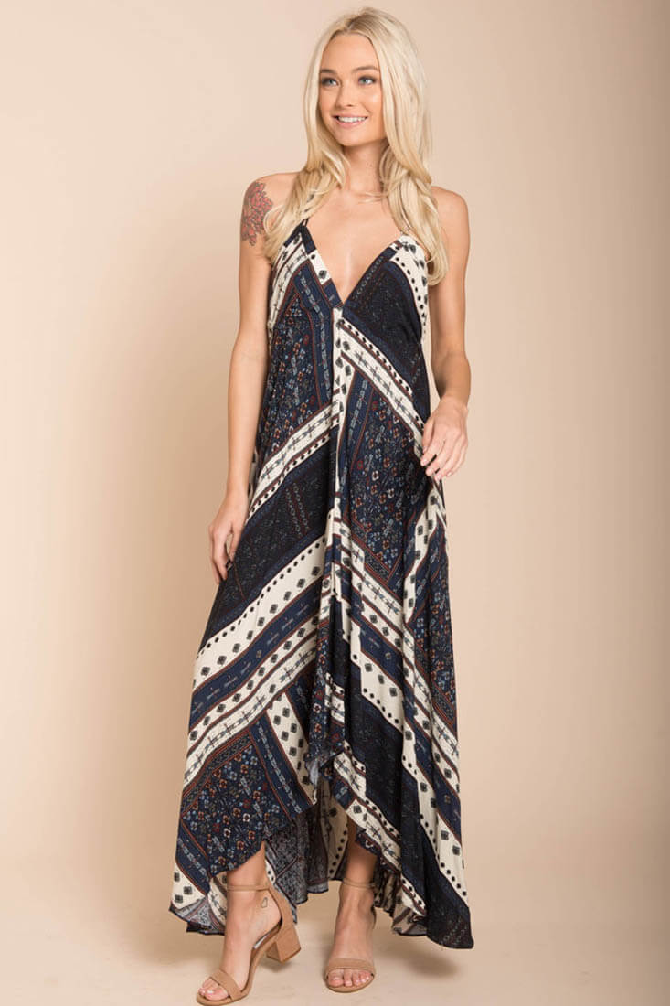 Romani Fall Maxi Dress Navy Romani Fall Maxi Dress Navy