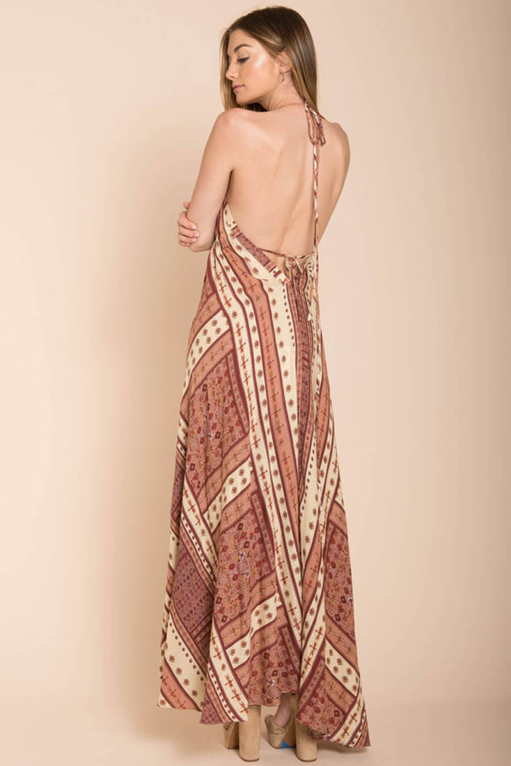 Romani Fall Maxi Dress Rust by Selfie Leslie