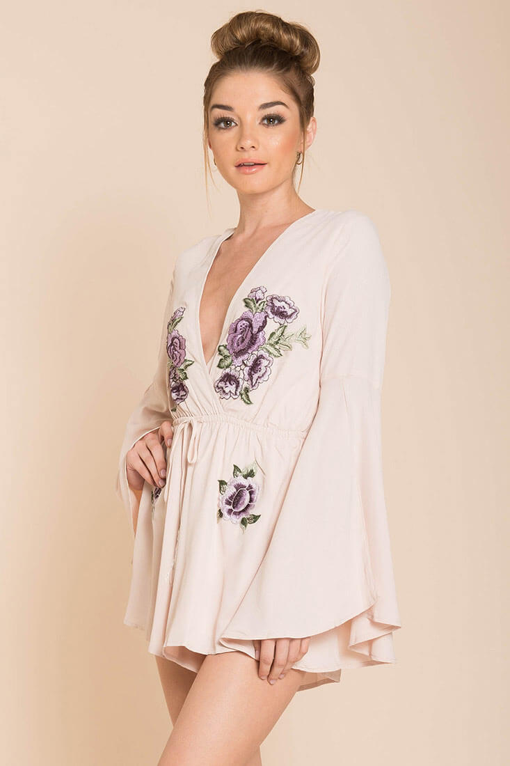 Lailani Floral Romper Nude by Selfie Leslie