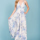 Baylor Floral Print Open Back Maxi Dress Beige
