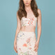 Lillianna Floral cutout Dress Beige