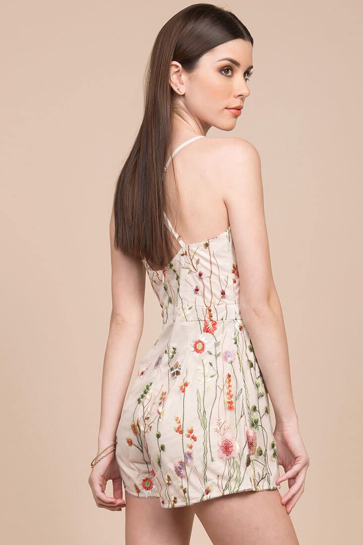 Jolie Floral Romper Beige by Selfie Leslie