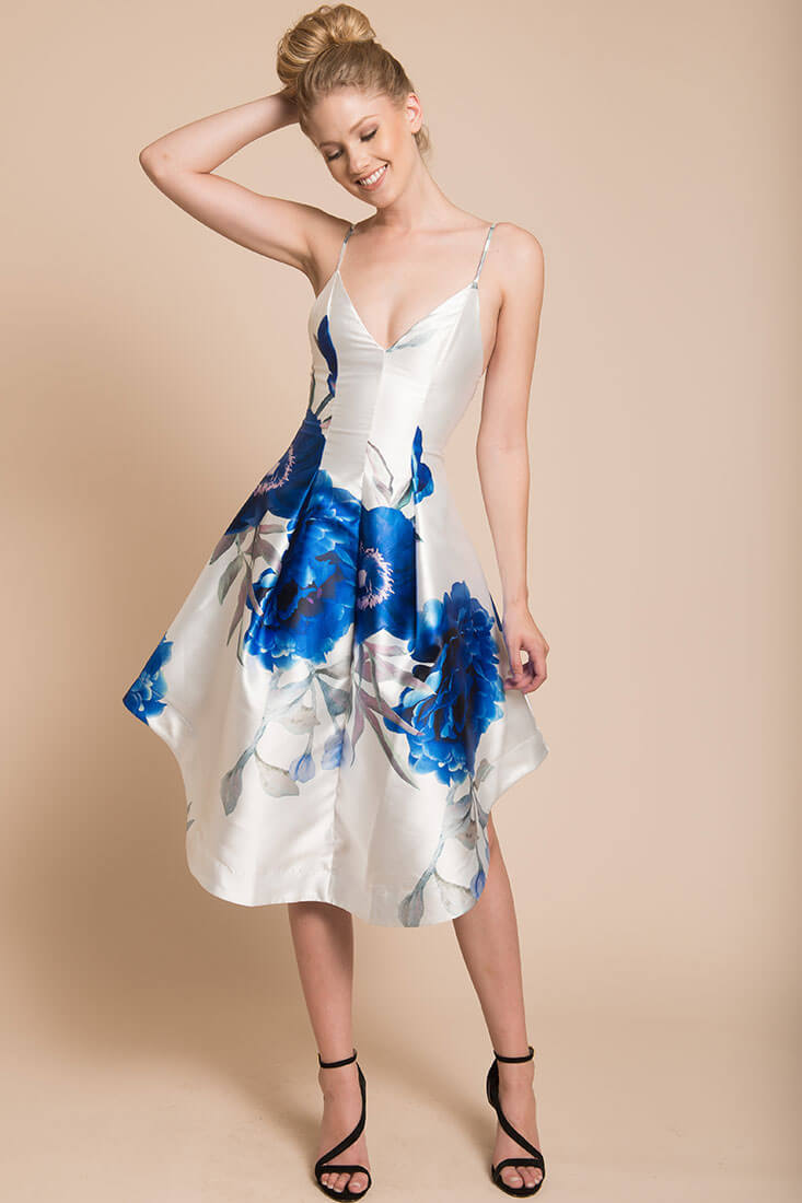 Ingrid Floral Dress Blue by Selfie Leslie