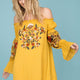 Saige Floral Day Dress Yellow Mustard