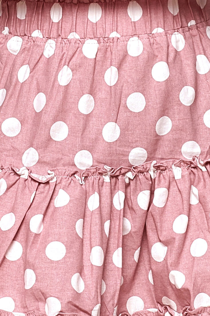 Alexi Polka Dot Off The Shoulder Top Blush Pink by Selfie Leslie